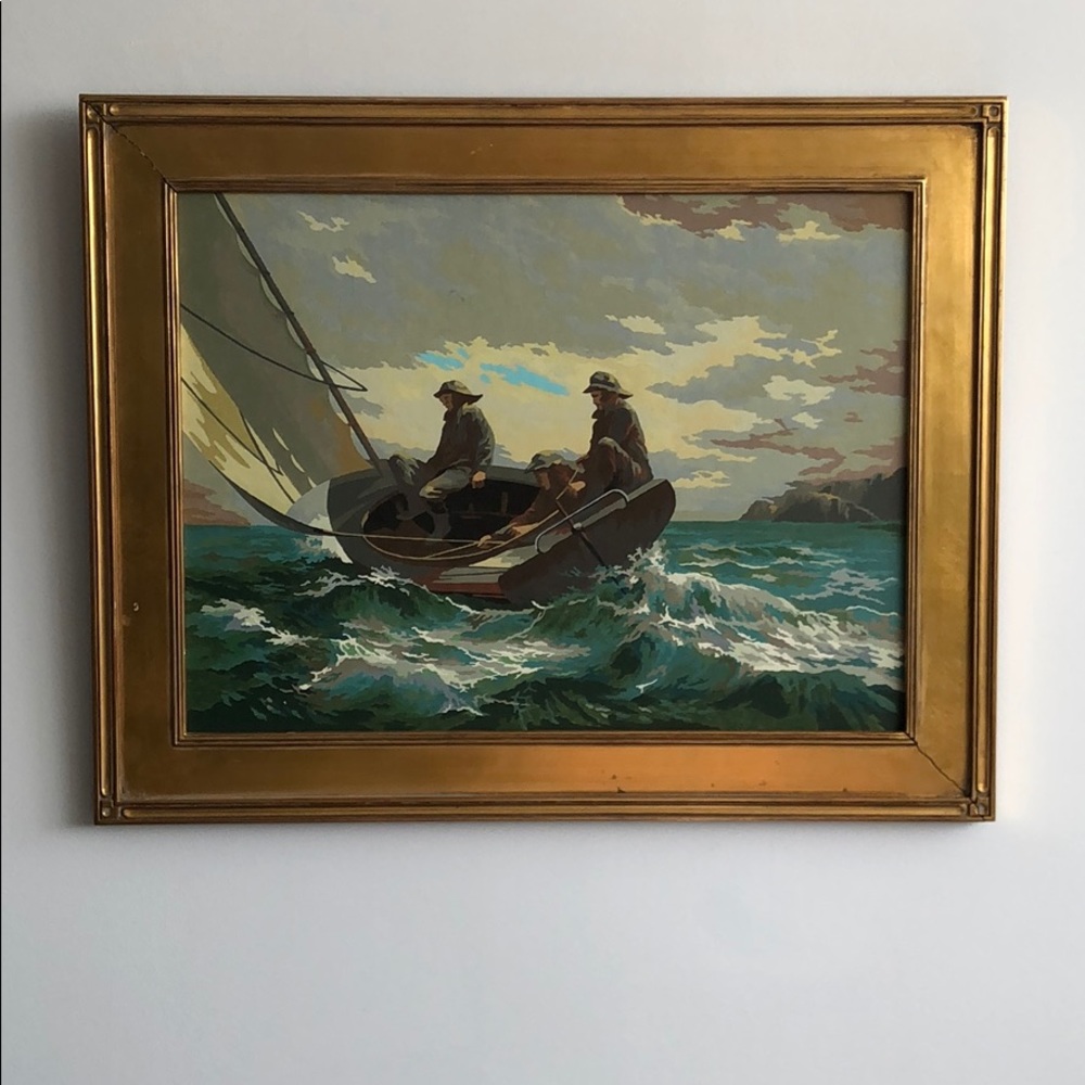Vintage Winslow Homer paint by number and frame
